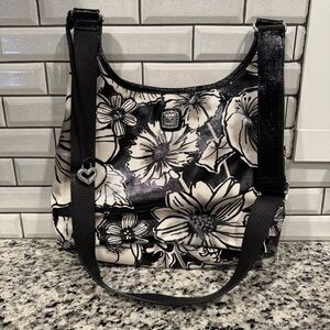 Brighton Floral Black and White Women's Bag